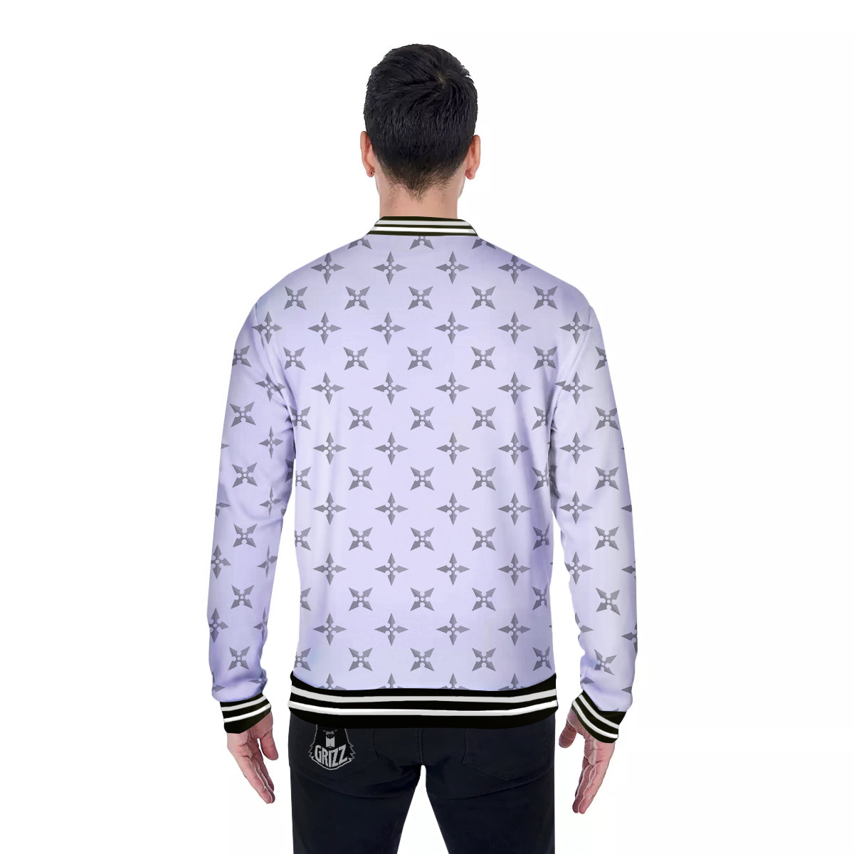 Weapon Ninja Print Pattern Baseball Jacket-grizzshop
