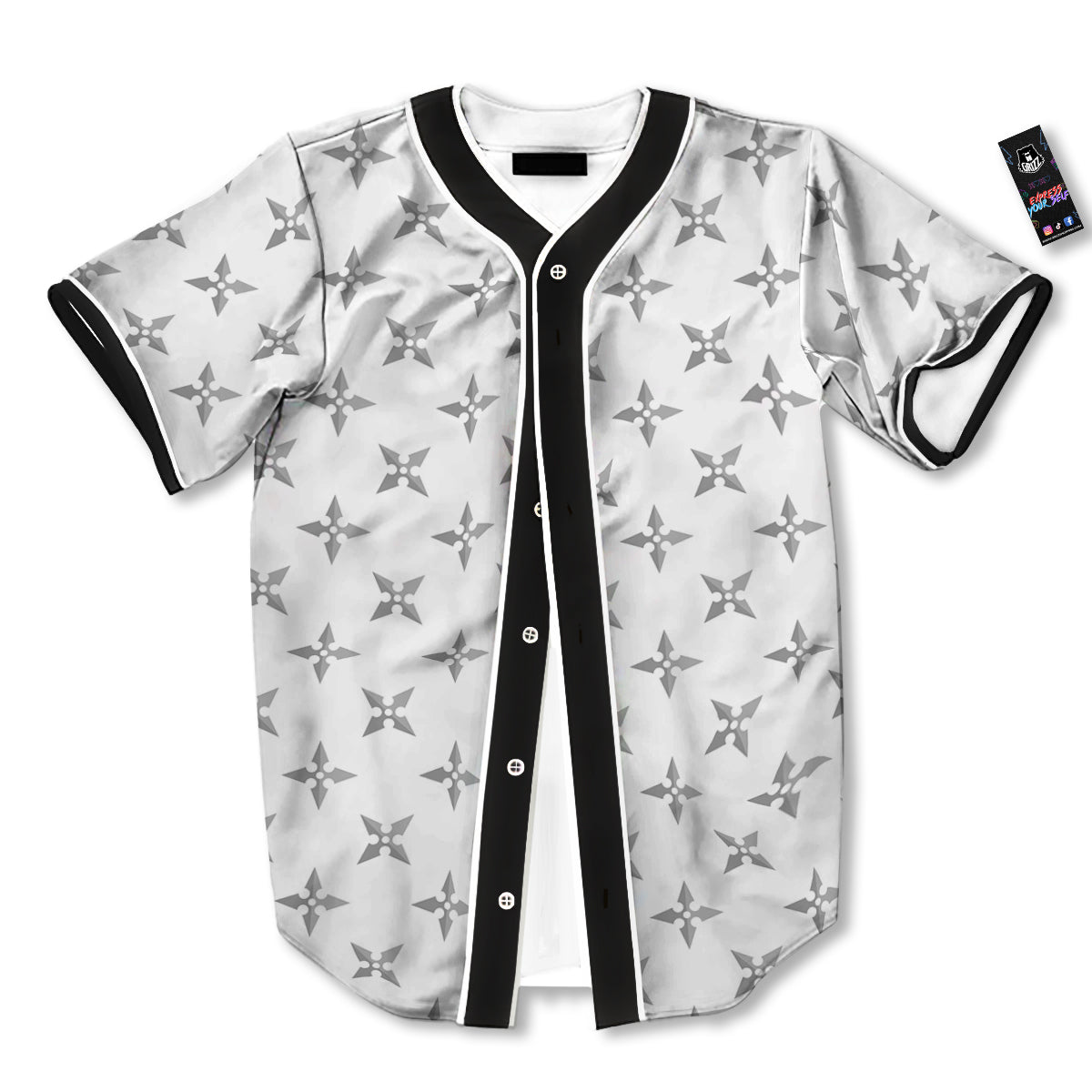 Weapon Ninja Print Pattern Baseball Jersey-grizzshop