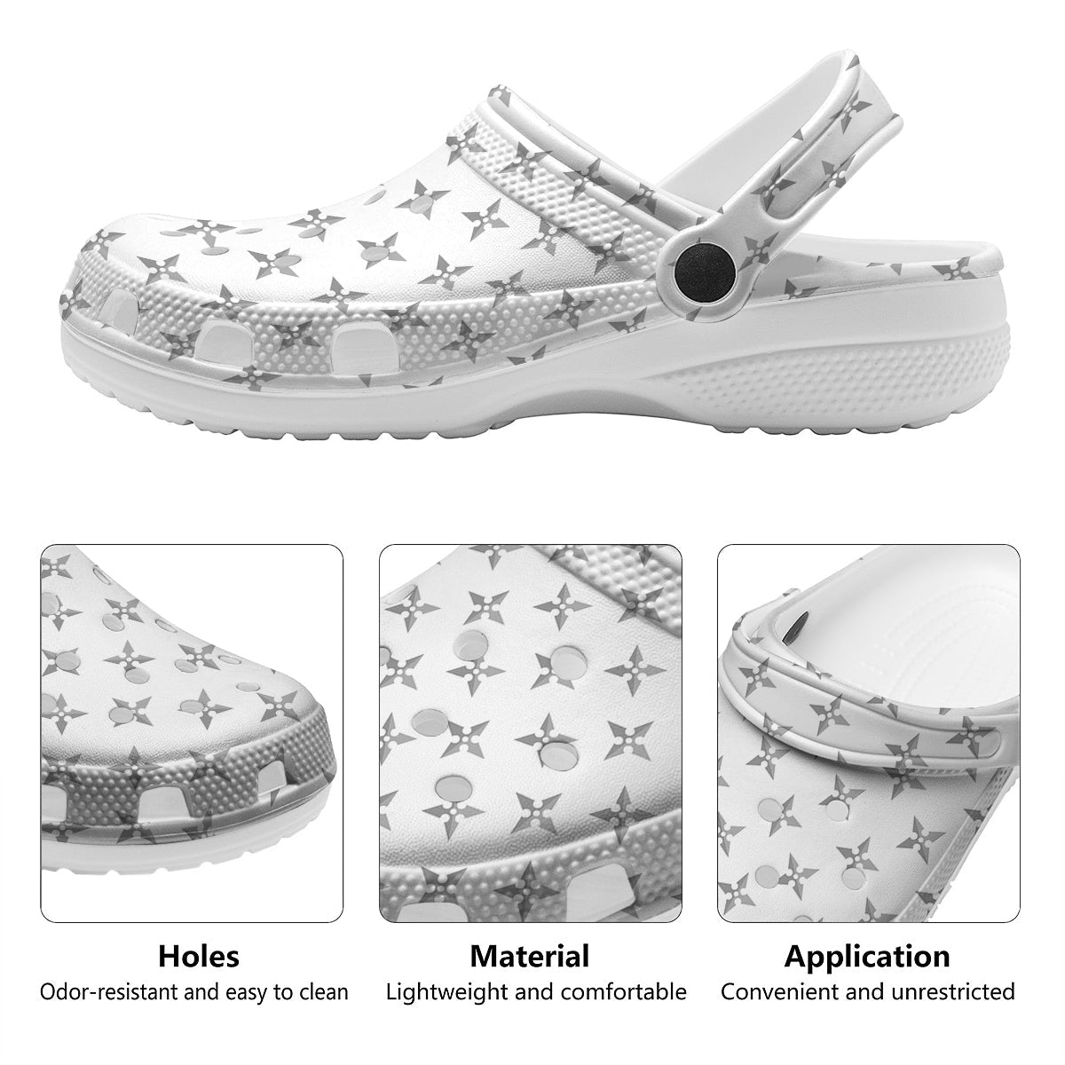 Weapon Ninja Print Pattern Clog-grizzshop