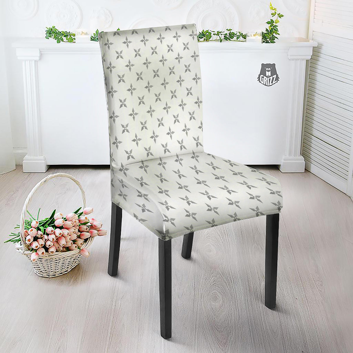 Weapon Ninja Print Pattern Dining Chair Slipcover-grizzshop