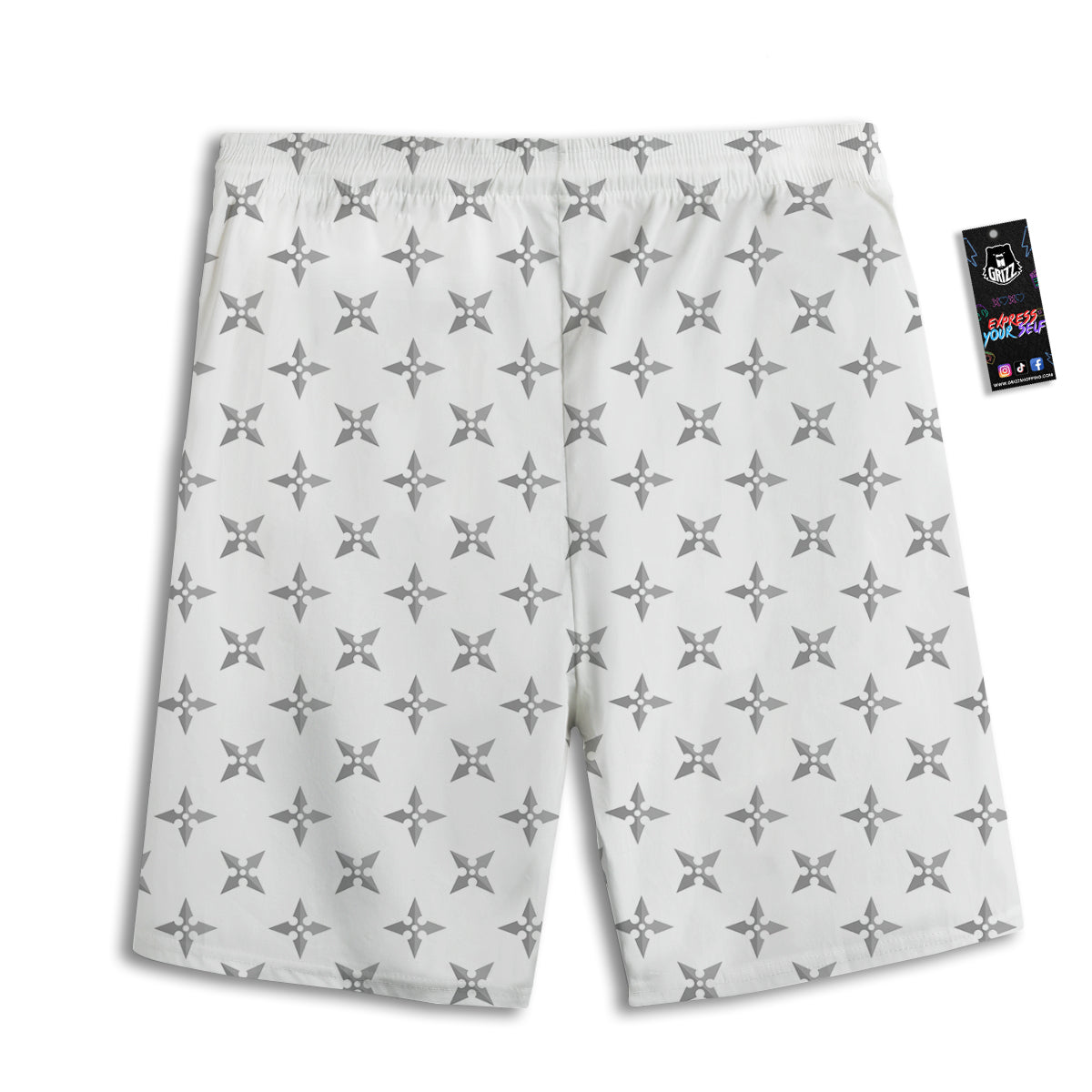 Weapon Ninja Print Pattern Men's Athletic Shorts-grizzshop