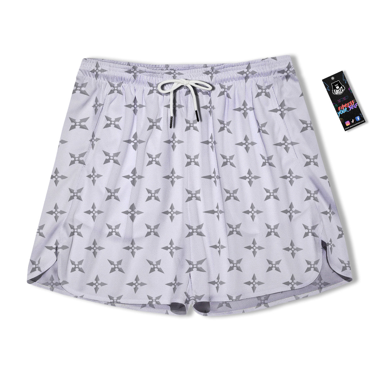 Weapon Ninja Print Pattern Men's Running Shorts-grizzshop