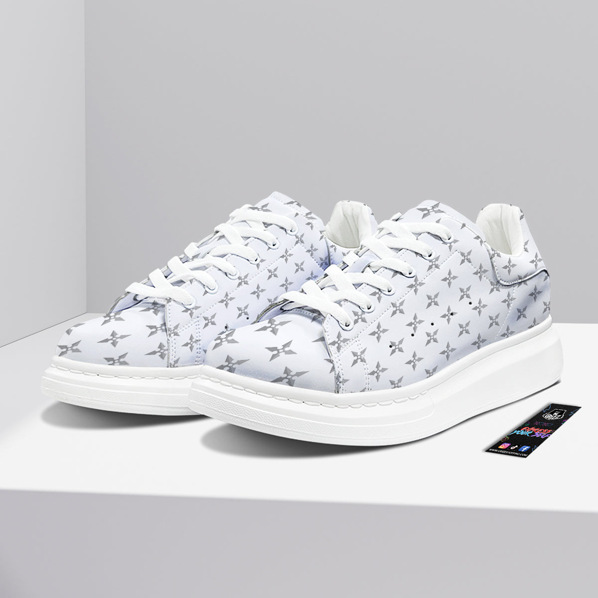 Weapon Ninja Print Pattern Platform Shoes-grizzshop