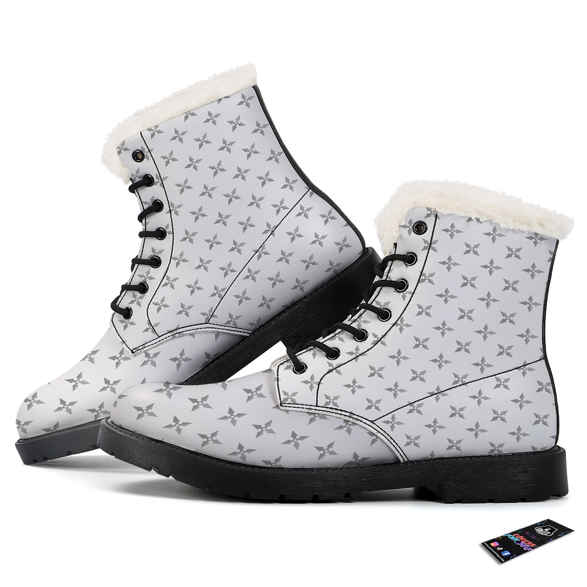 Weapon Ninja Print Pattern Winter Boots-grizzshop
