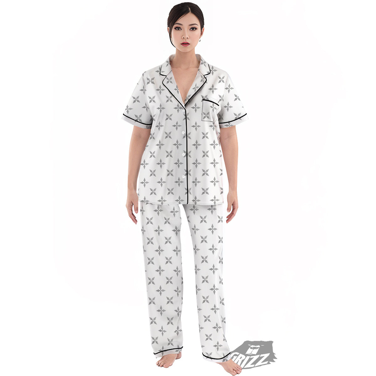 Weapon Ninja Print Pattern Women's Pajamas Set-grizzshop