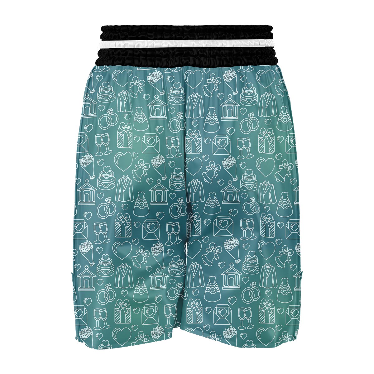 Wedding Pattern Print Boxing Shorts-grizzshop