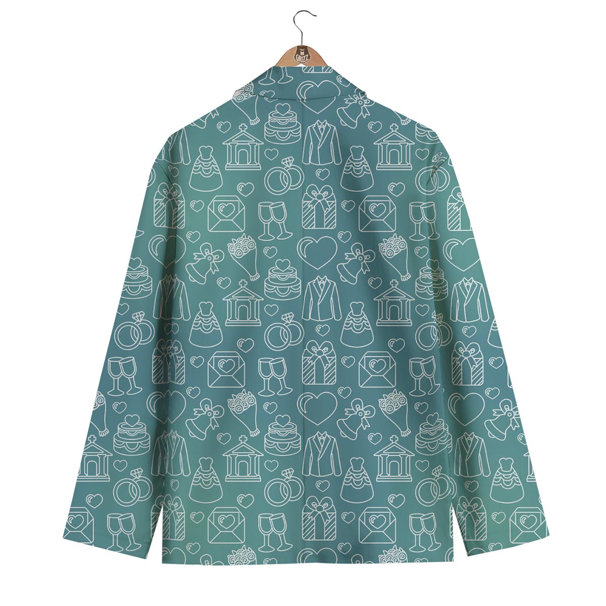 Wedding Pattern Print Men's Blazer-grizzshop