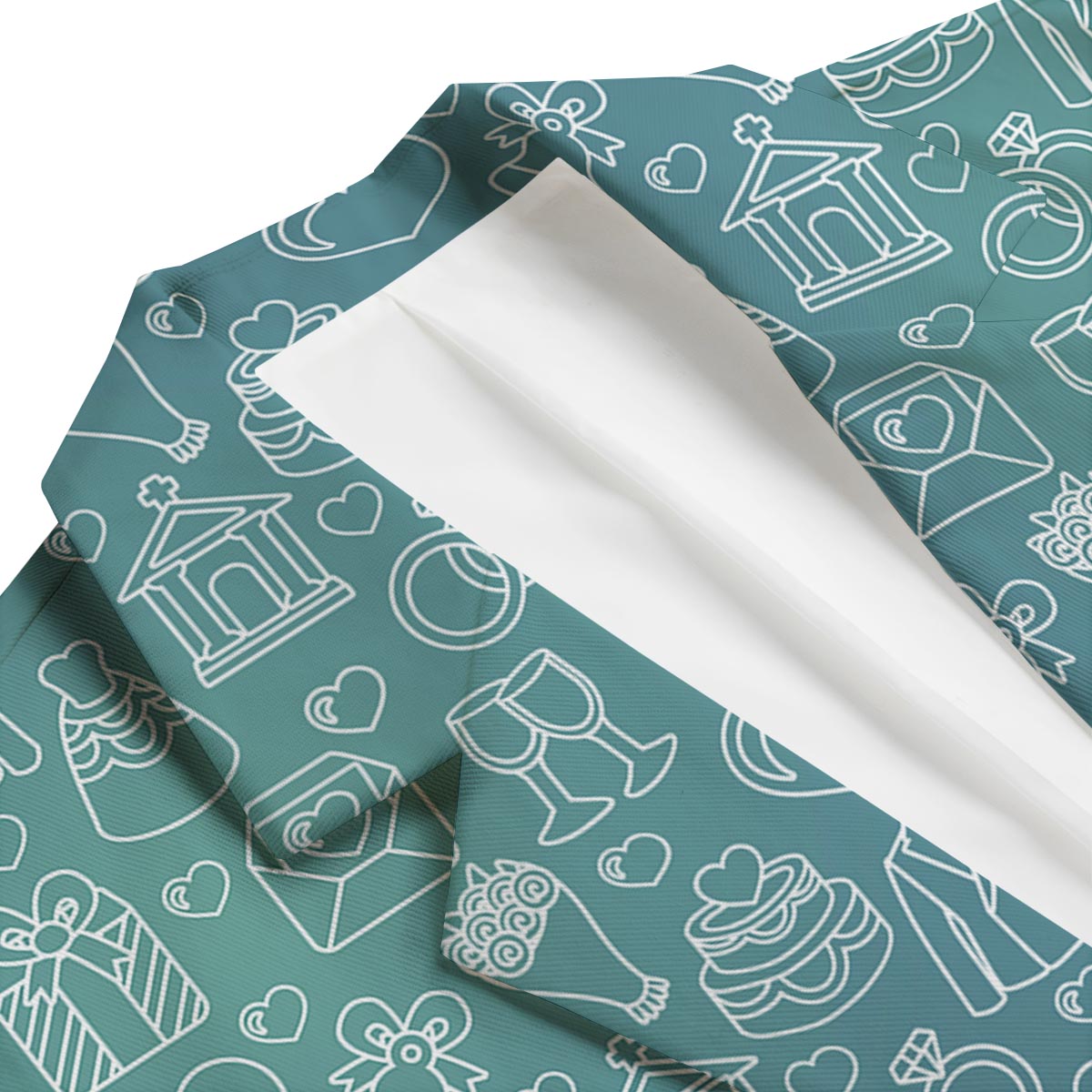 Wedding Pattern Print Men's Blazer-grizzshop