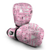 Wedding Pink Pattern Print Boxing Gloves-grizzshop