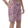 Wedding Pink Pattern Print Men's Shorts-grizzshop