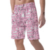 Wedding Pink Pattern Print Men's Shorts-grizzshop