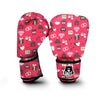 Wedding Pink Print Pattern Boxing Gloves-grizzshop