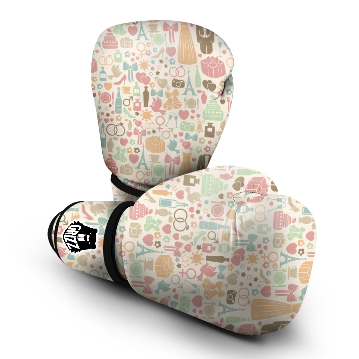 Wedding Print Pattern Boxing Gloves-grizzshop