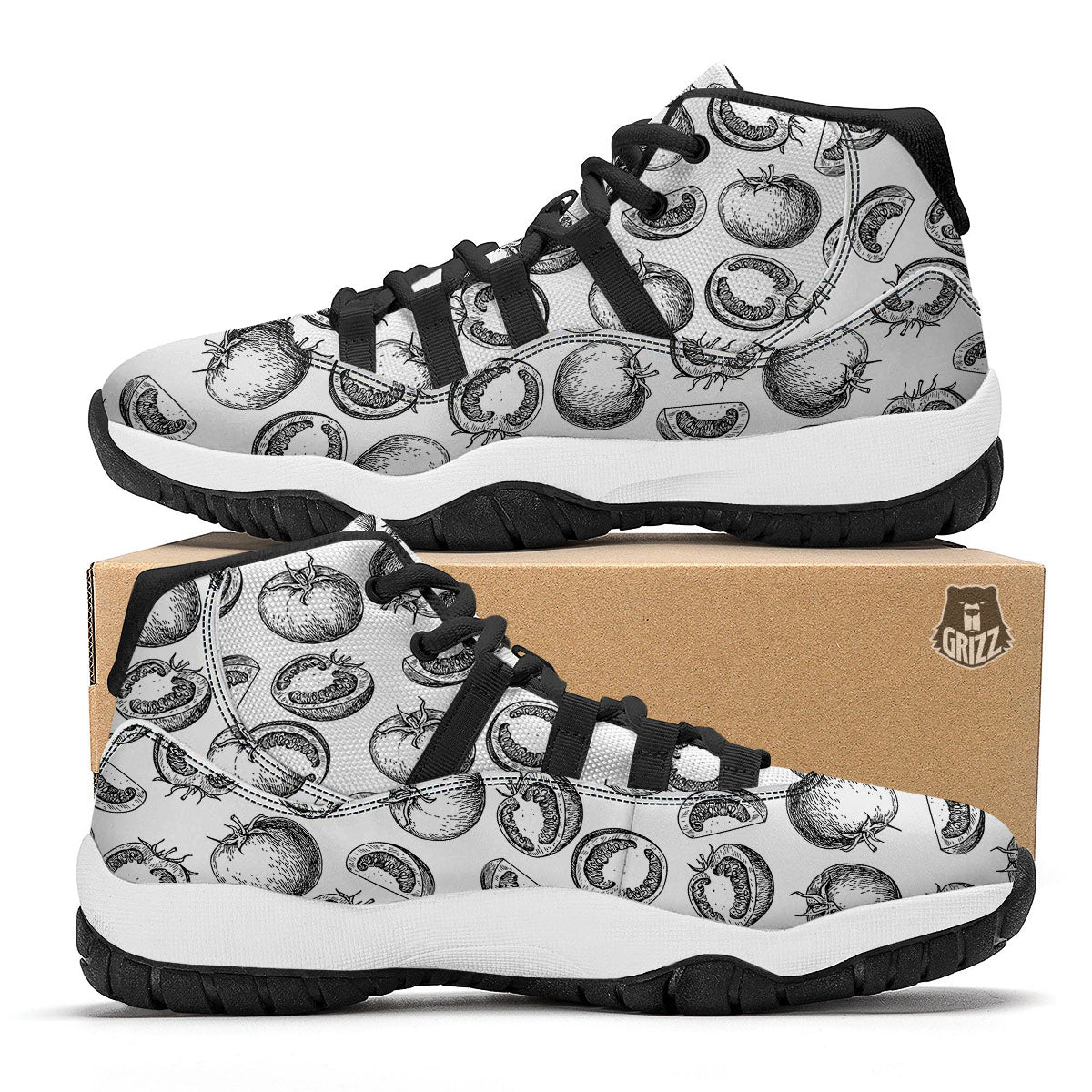 Weed Green Print Black Bball Shoes-grizzshop