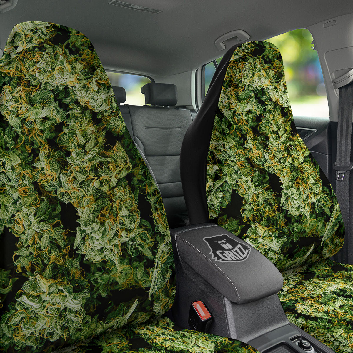 Weed Green Print Car Seat Covers-grizzshop