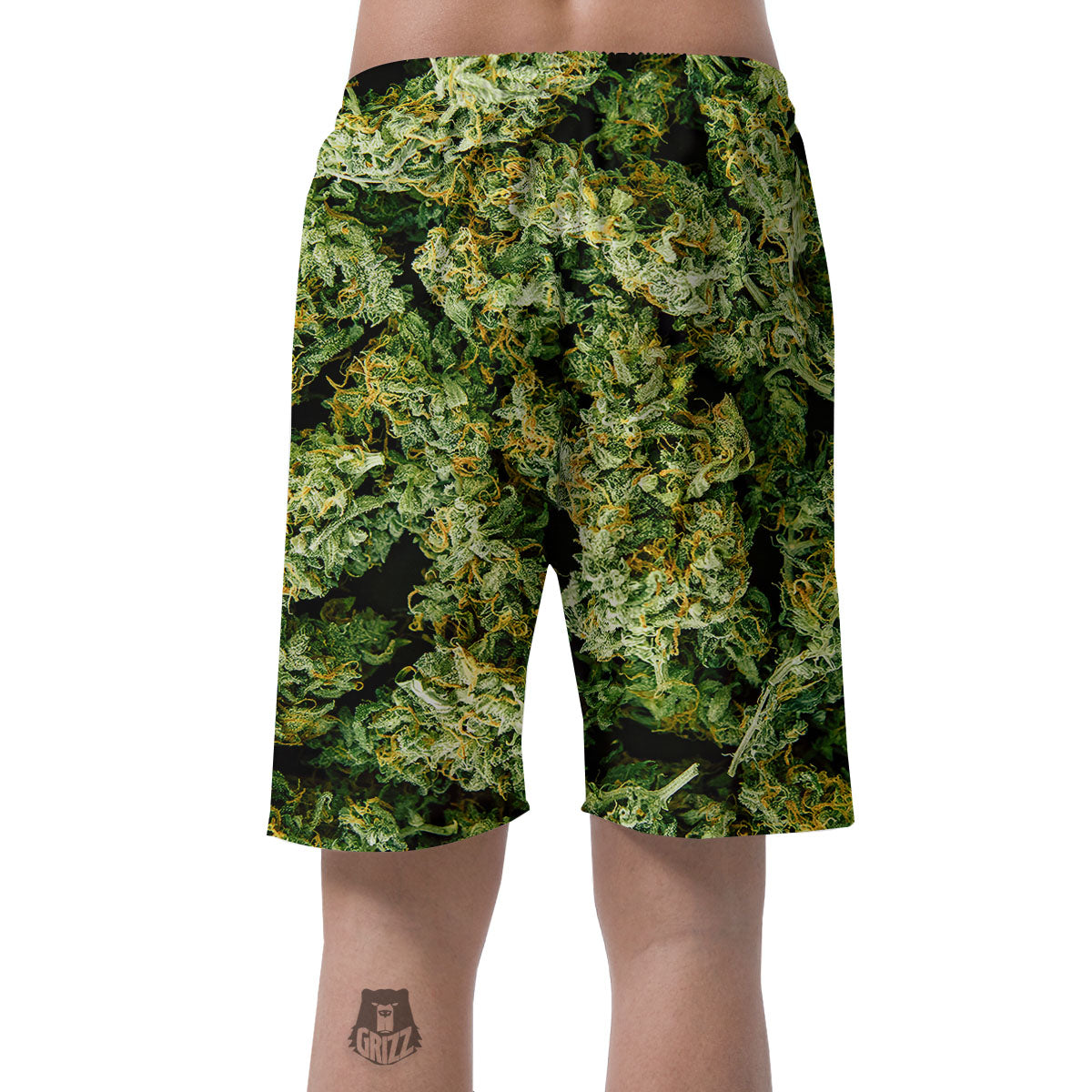 Weed Green Print Men's Shorts-grizzshop