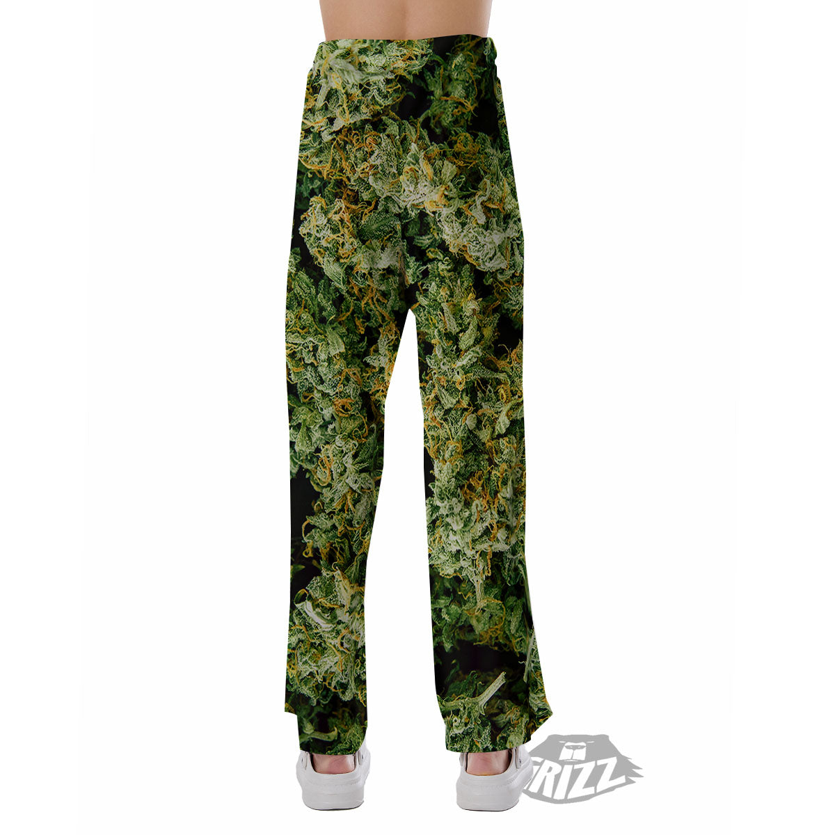 Weed Green Print Pajama Pants-grizzshop