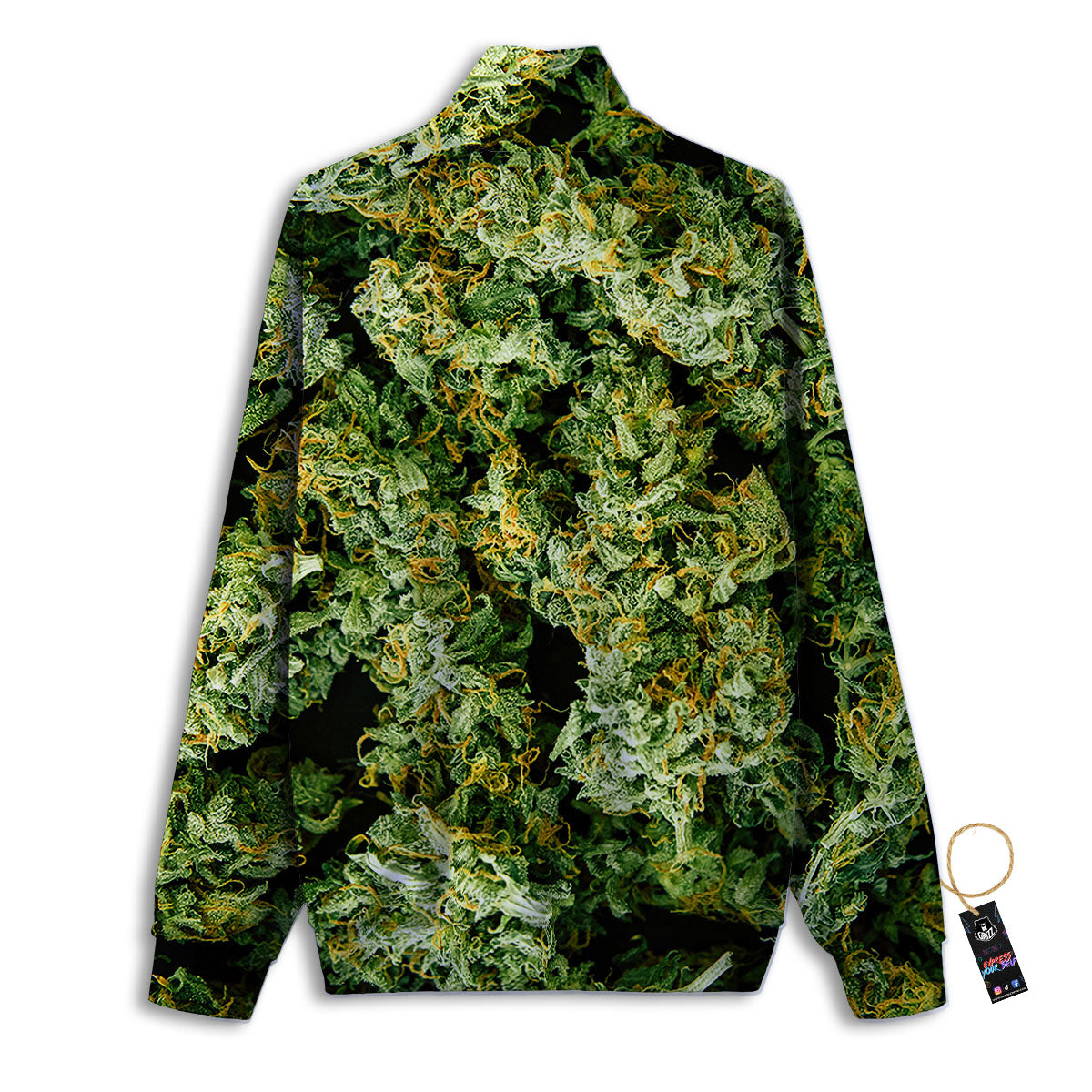 Weed Green Print Track Jacket-grizzshop