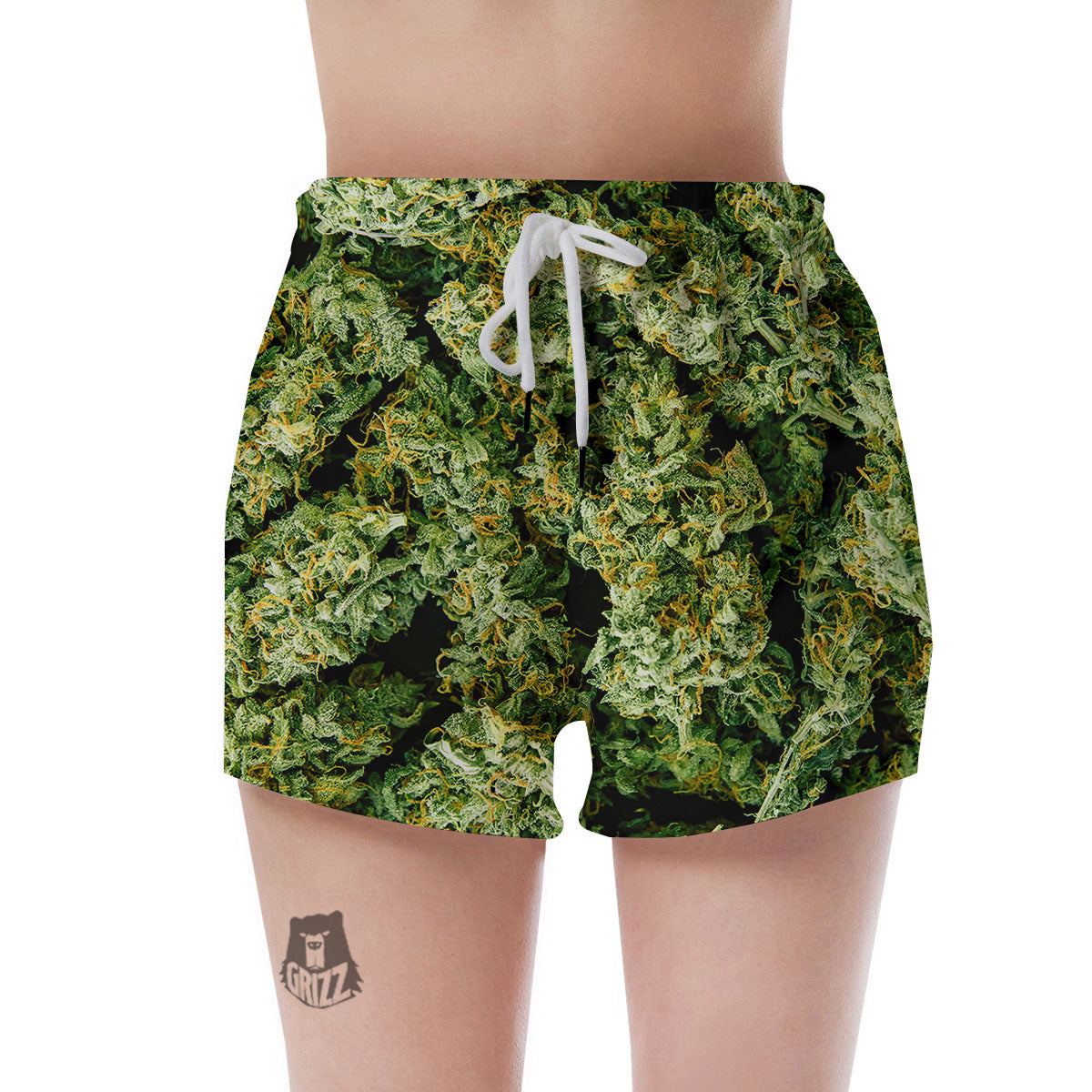 Weed Green Print Women's Shorts-grizzshop