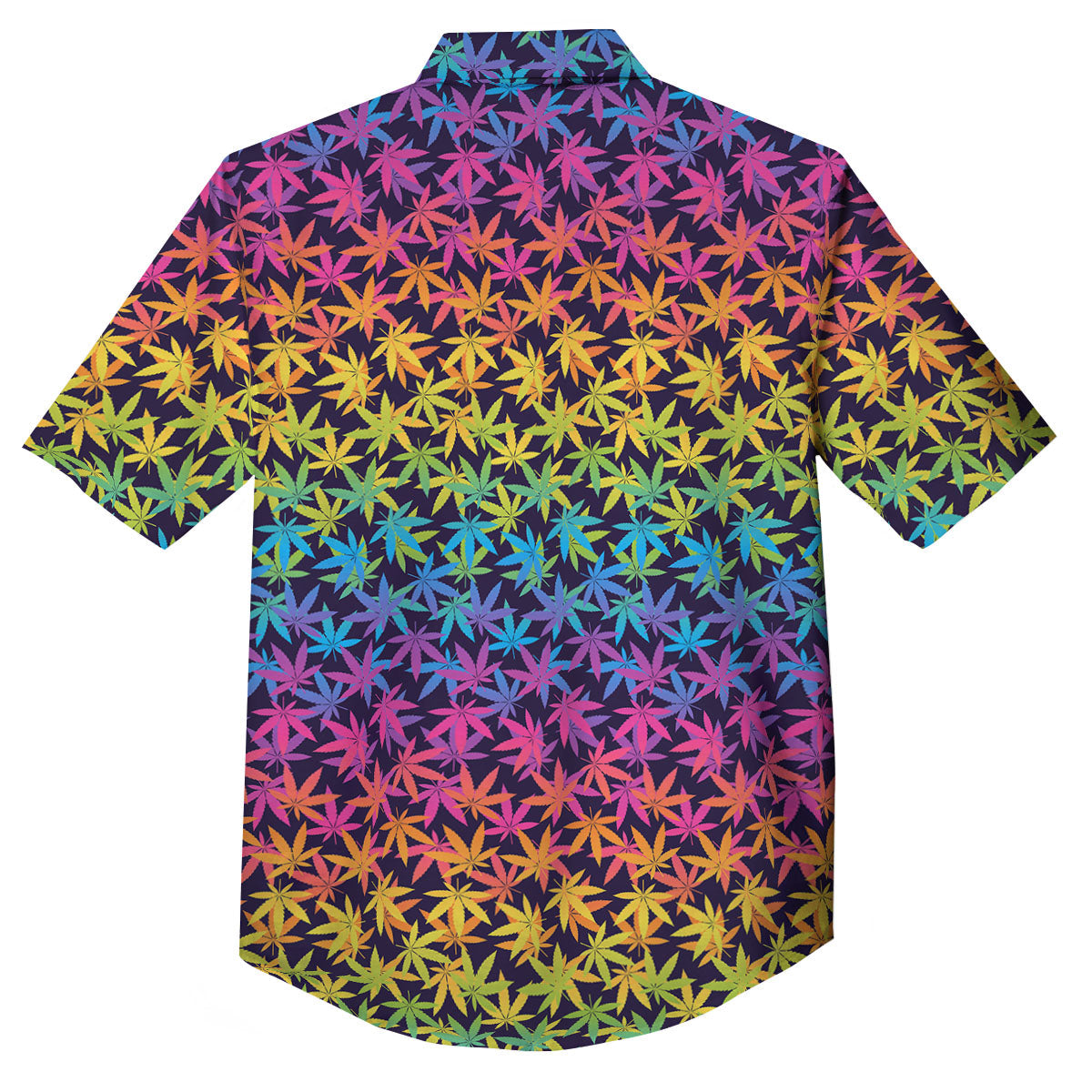 Weed Leaf Colorful Print Pattern Button Up Shirt-grizzshop