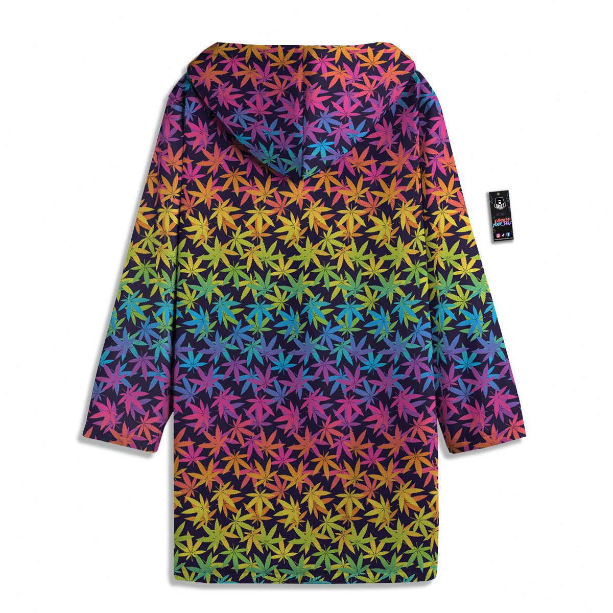 Weed Leaf Colorful Print Pattern Men's Windbreaker Jacket