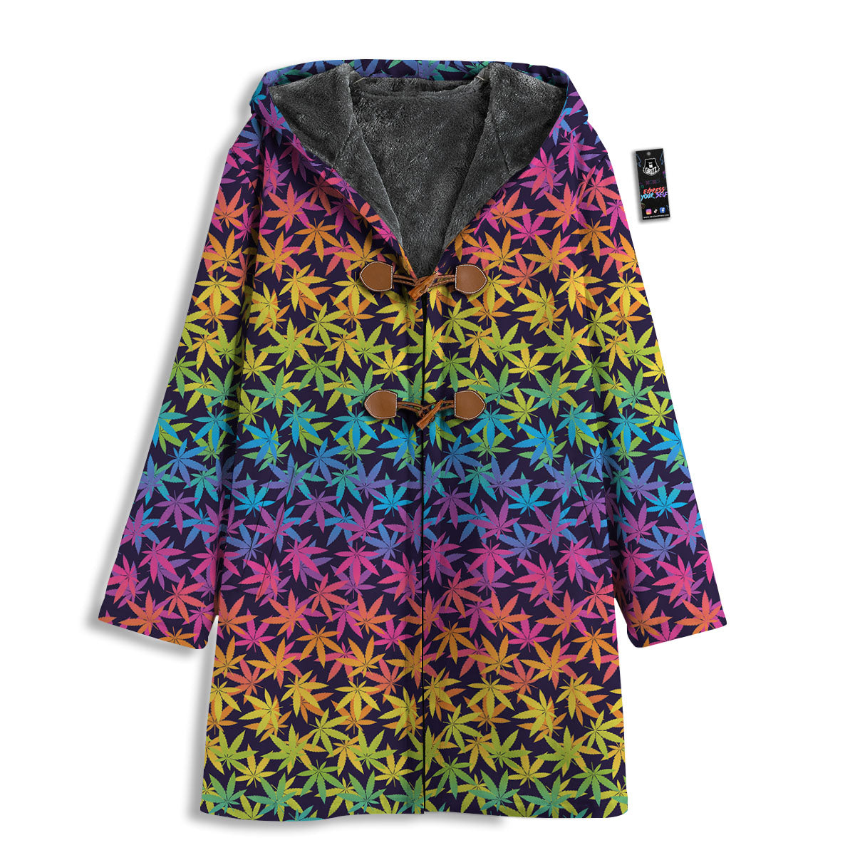 Weed Leaf Colorful Print Pattern Men's Windbreaker Jacket