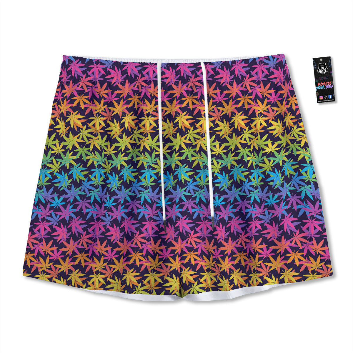 Volcano Erupt Print Mesh Shorts
