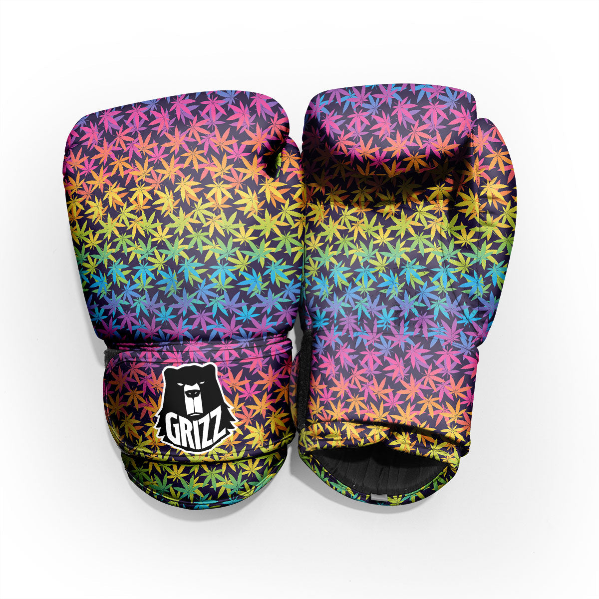 Weed Leaf Colorful Print Pattern Pro Boxing Glove