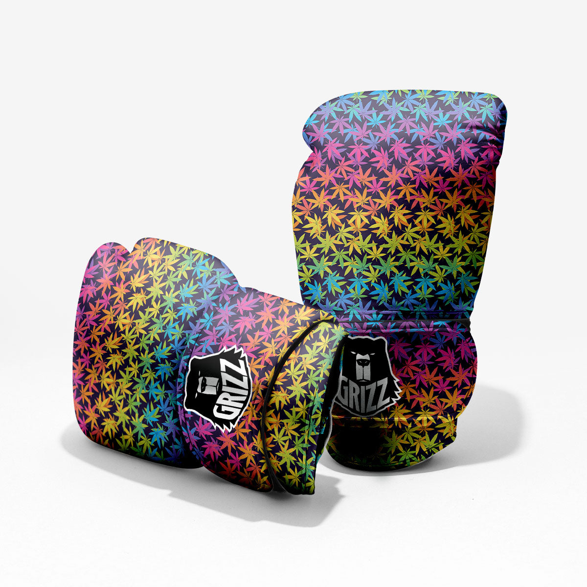 Weed Leaf Colorful Print Pattern Pro Boxing Glove
