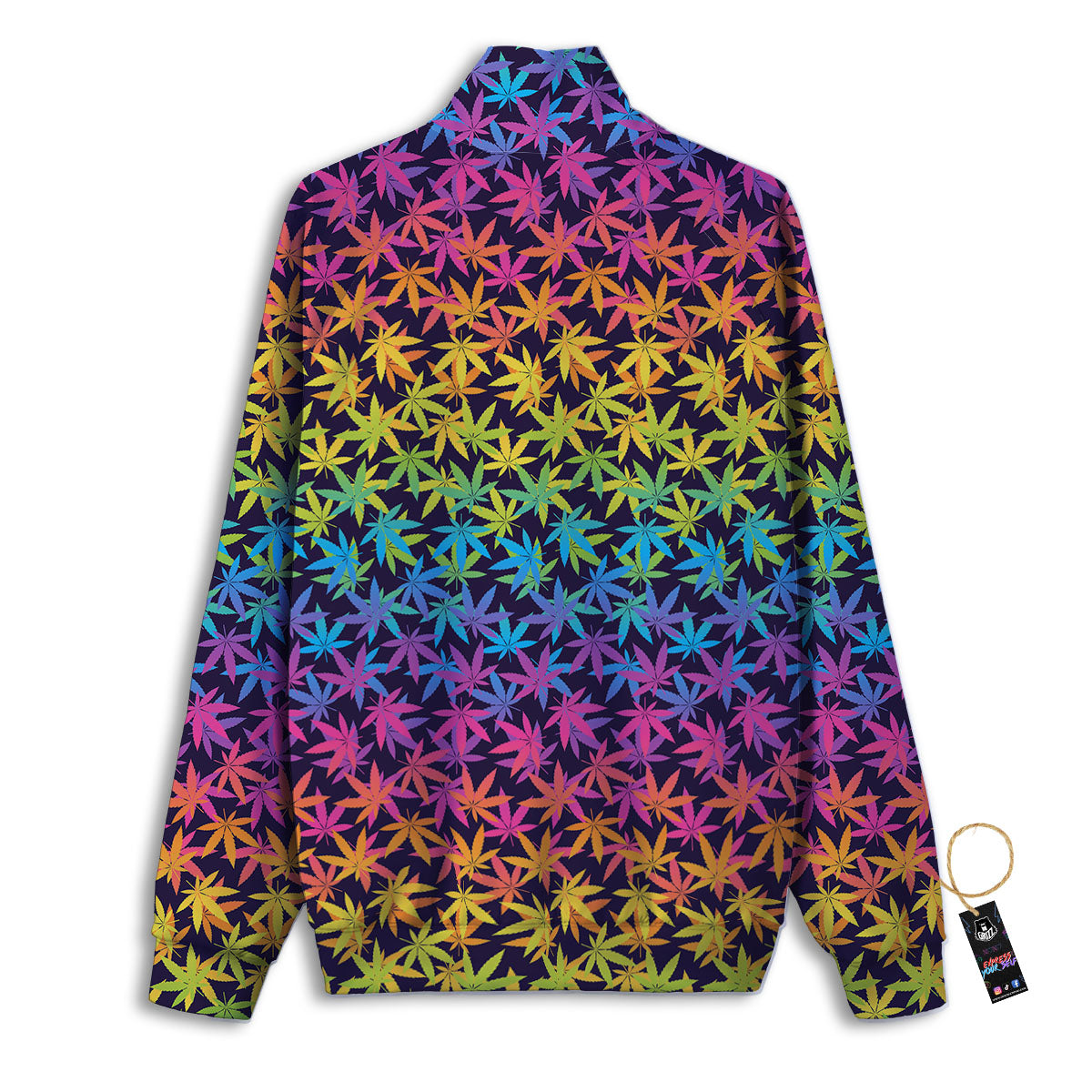 Weed Leaf Colorful Print Pattern Track Jacket-grizzshop