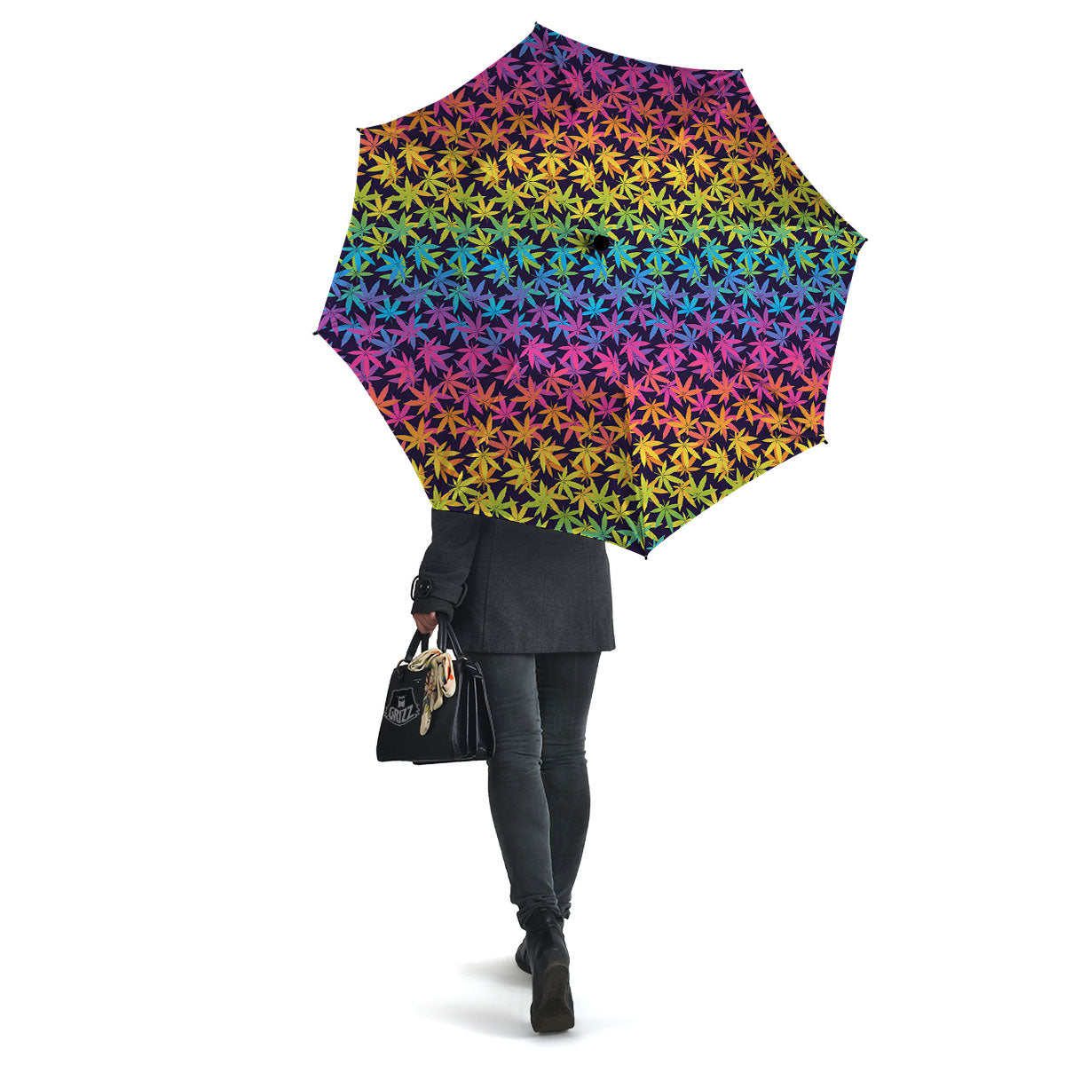 Weed Leaf Colorful Print Pattern Umbrella-grizzshop