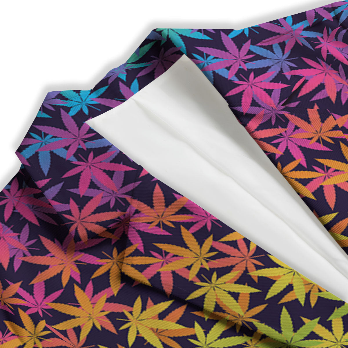Weed Leaf Colorful Print Pattern Women's Blazer-grizzshop
