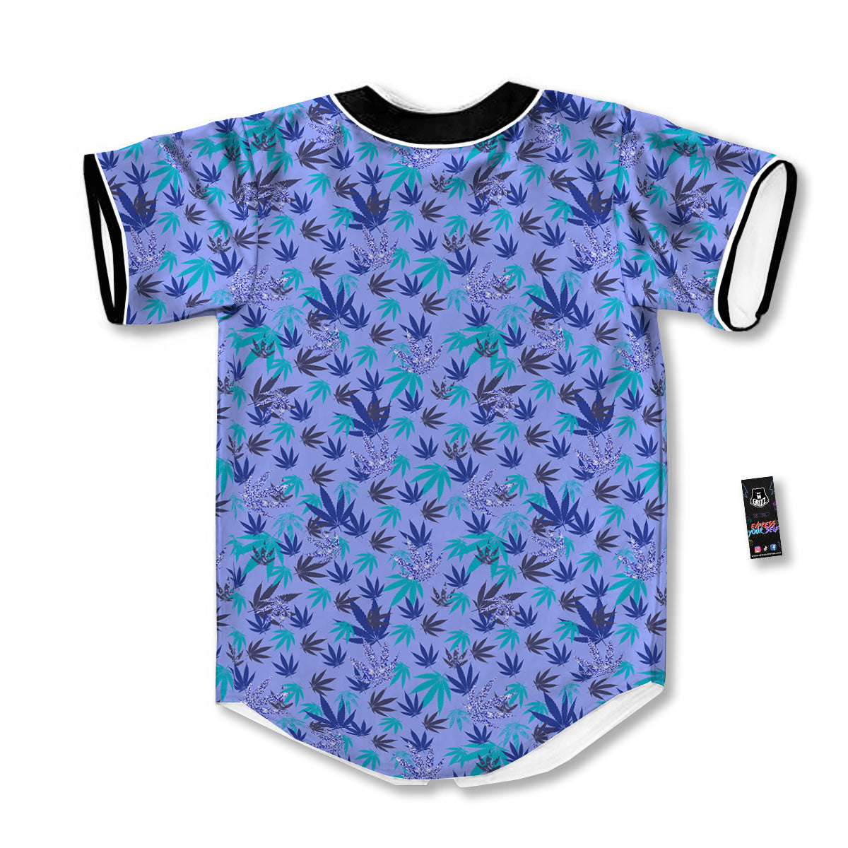 Weed Leaf Purple Print Pattern Baseball Jersey-grizzshop