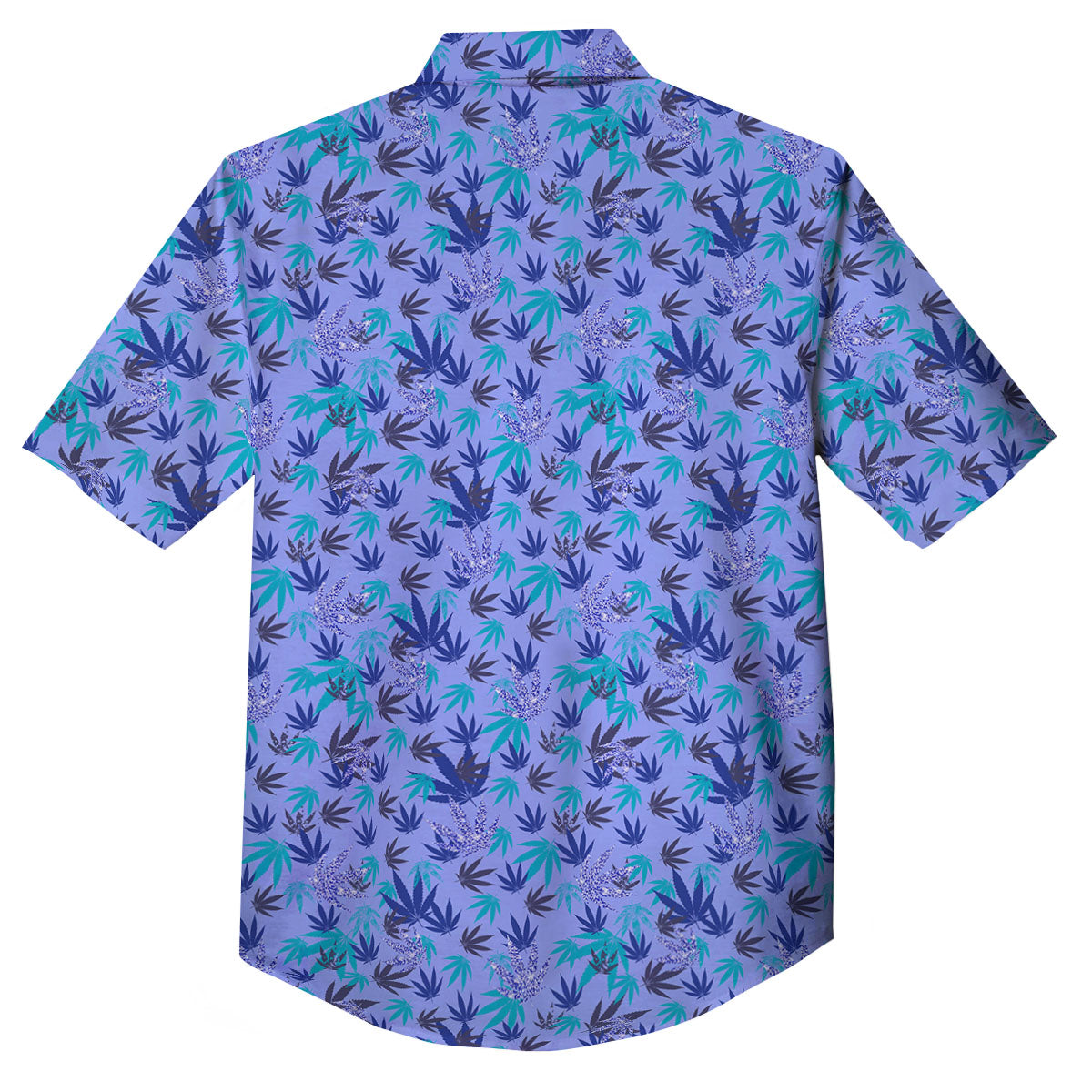Weed Leaf Purple Print Pattern Button Up Shirt-grizzshop
