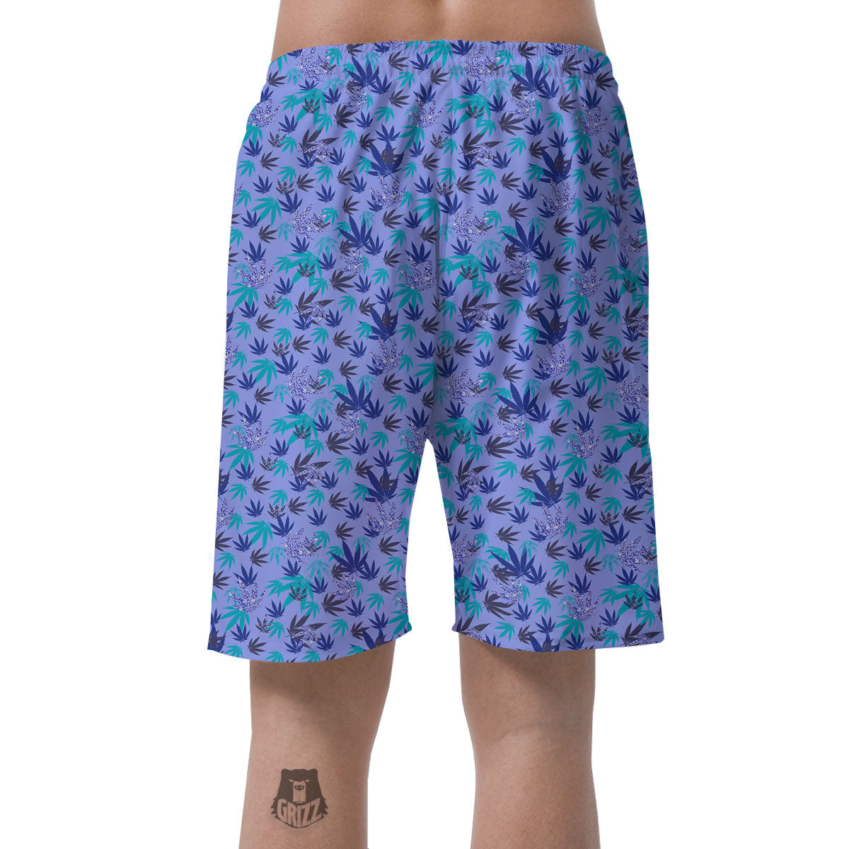 Weed Leaf Purple Print Pattern Men's Shorts-grizzshop