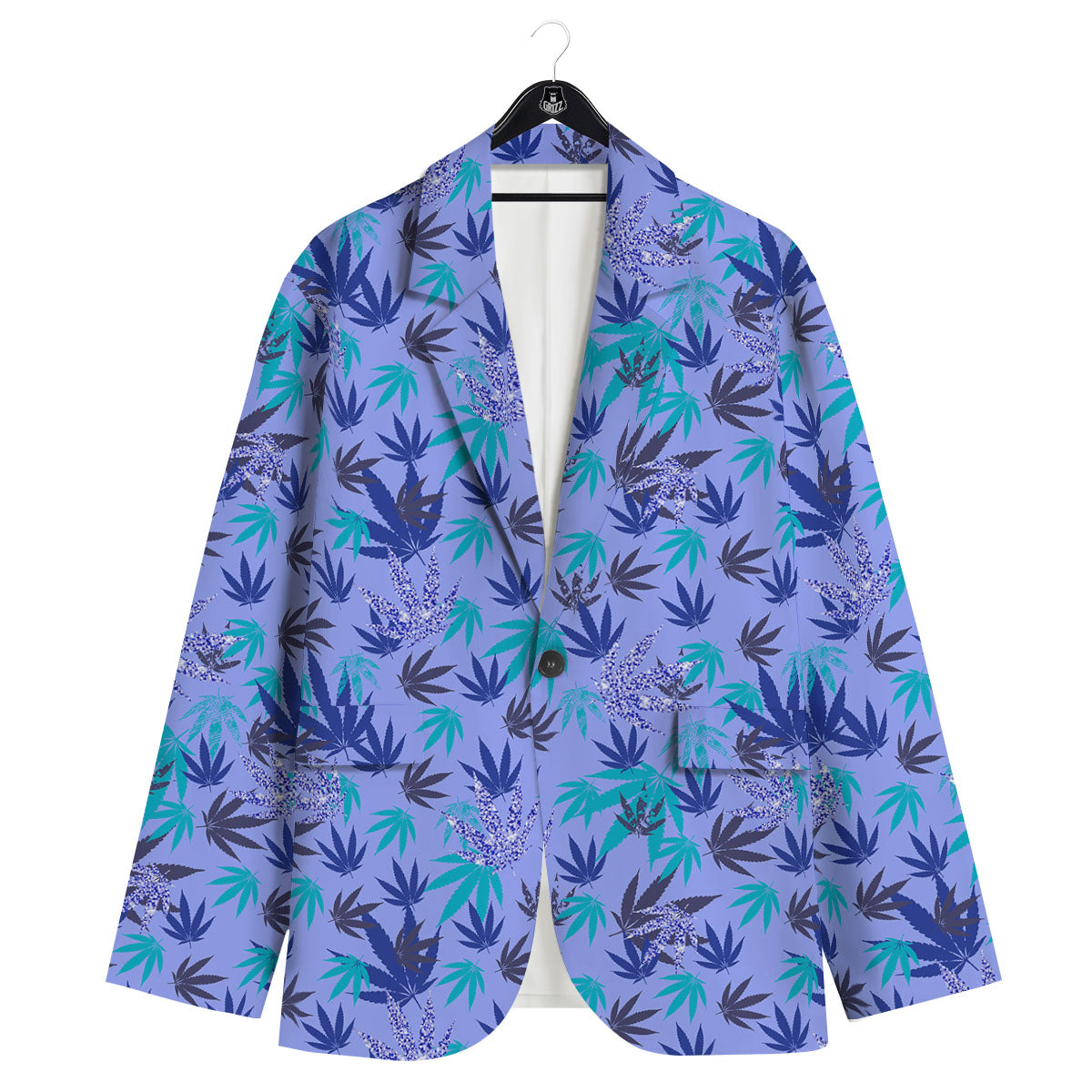 Weed Leaf Purple Print Pattern Men's Sport Coat-grizzshop