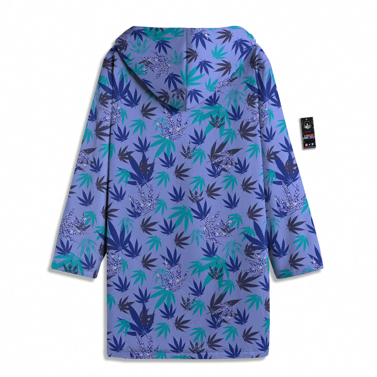 Weed Leaf Purple Print Pattern Men's Windbreaker Jacket