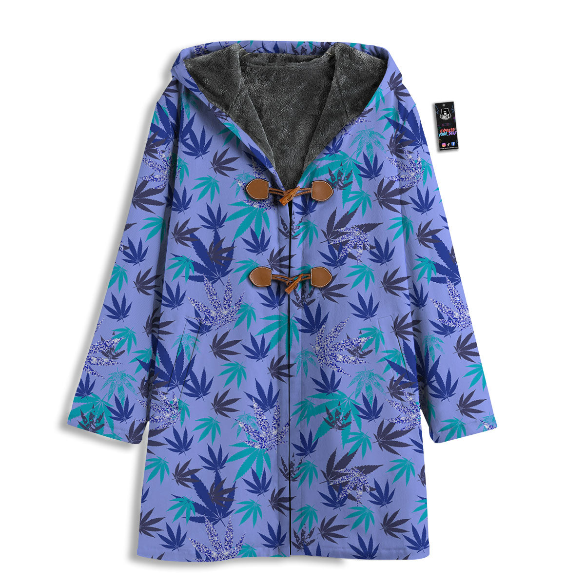 Weed Leaf Purple Print Pattern Men's Windbreaker Jacket