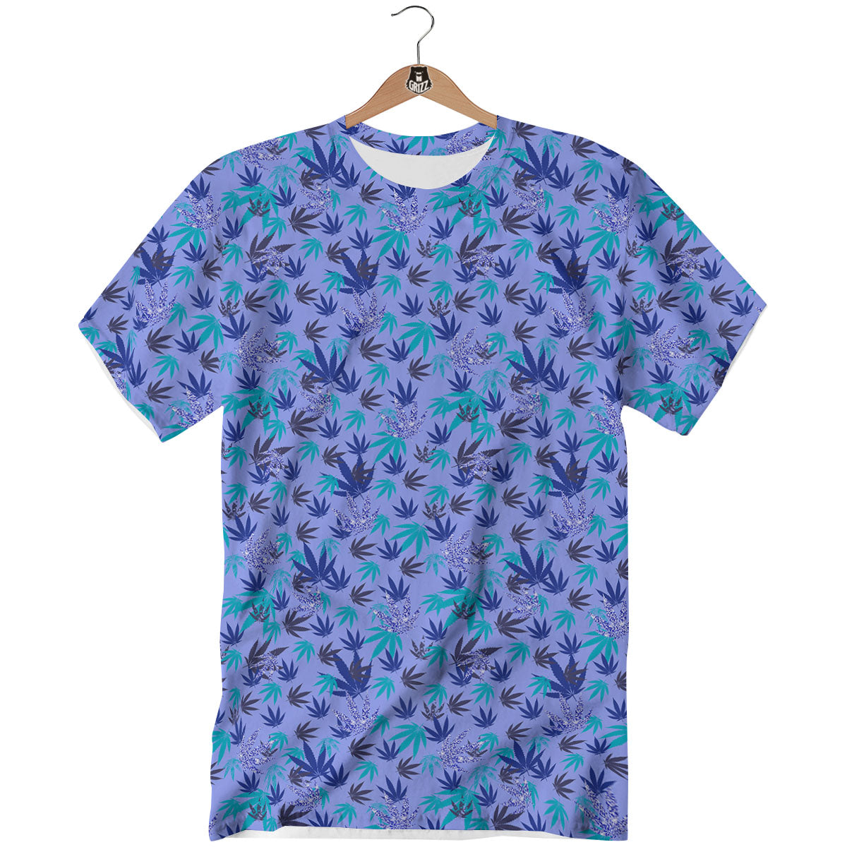 Weed Leaf Purple Print Pattern T-Shirt-grizzshop