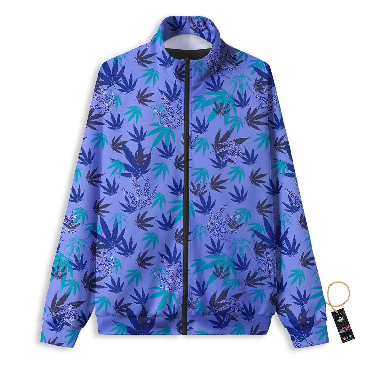 Weed Leaf Purple Print Pattern Track Jacket-grizzshop
