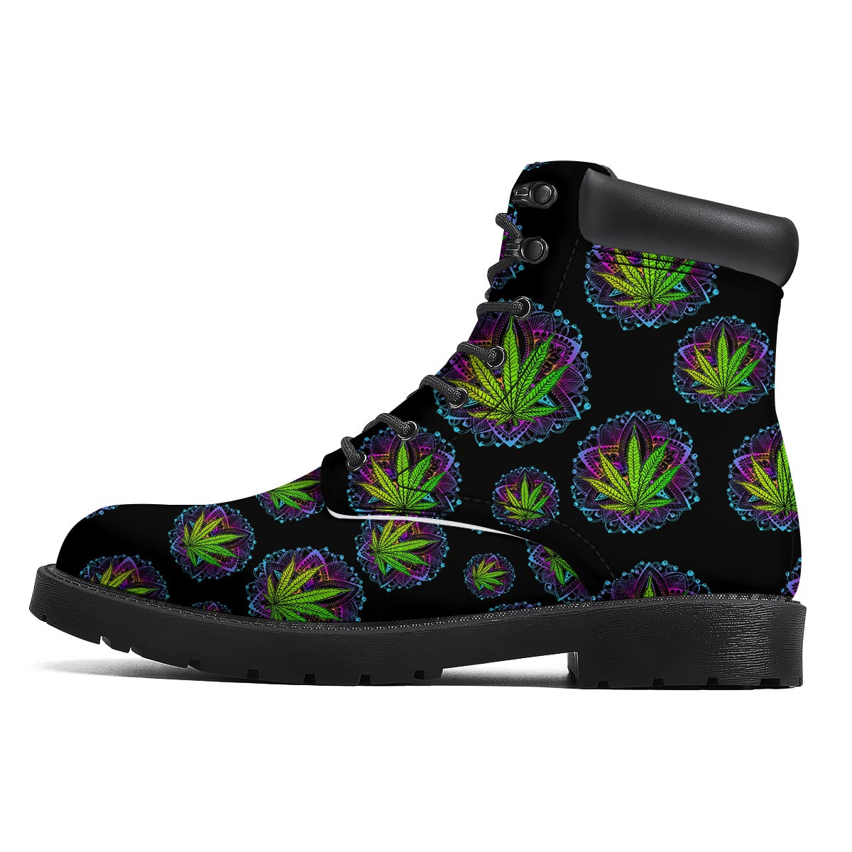 Weed Leaf Trippy Print Pattern Boots-grizzshop