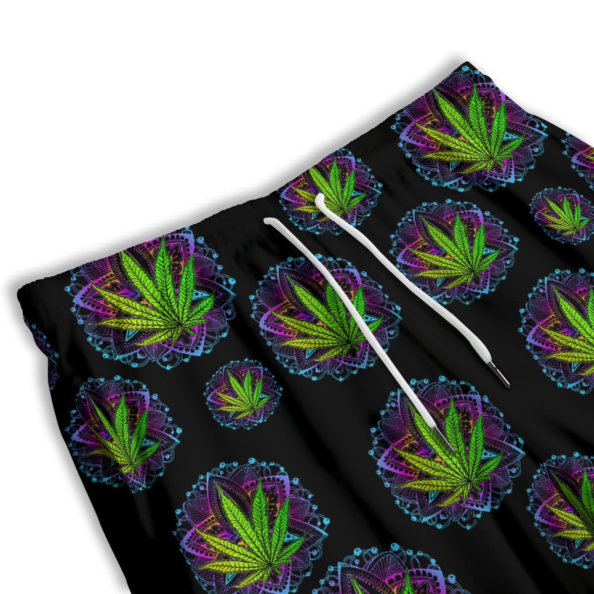 Weed Leaf Trippy Print Pattern Men's Athletic Shorts