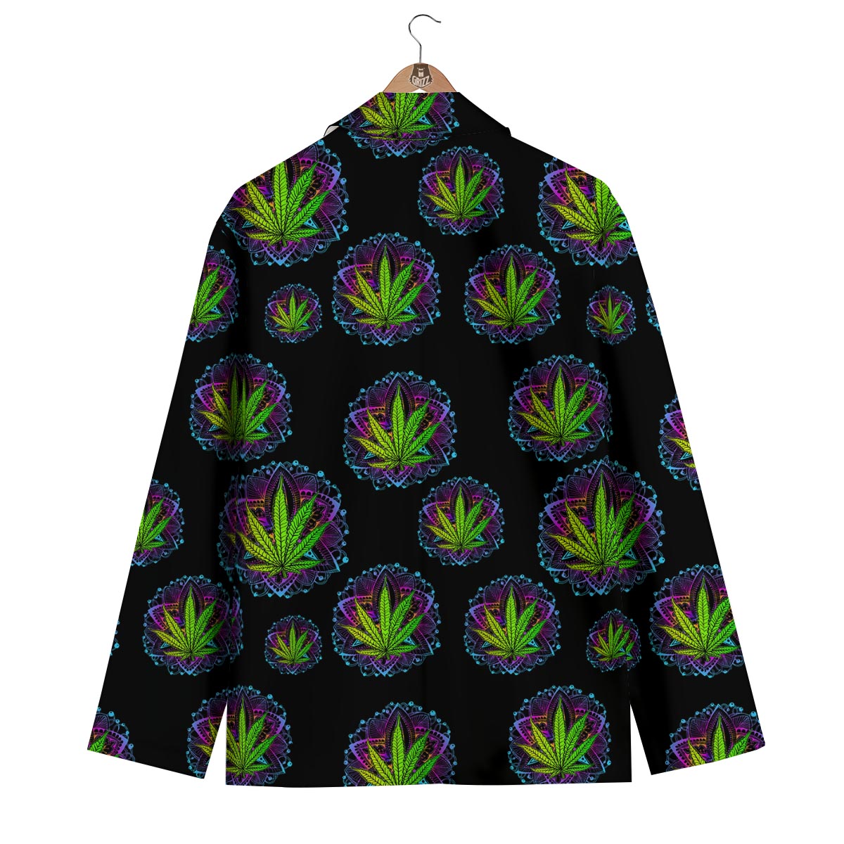 Weed Leaf Trippy Print Pattern Men's Blazer-grizzshop