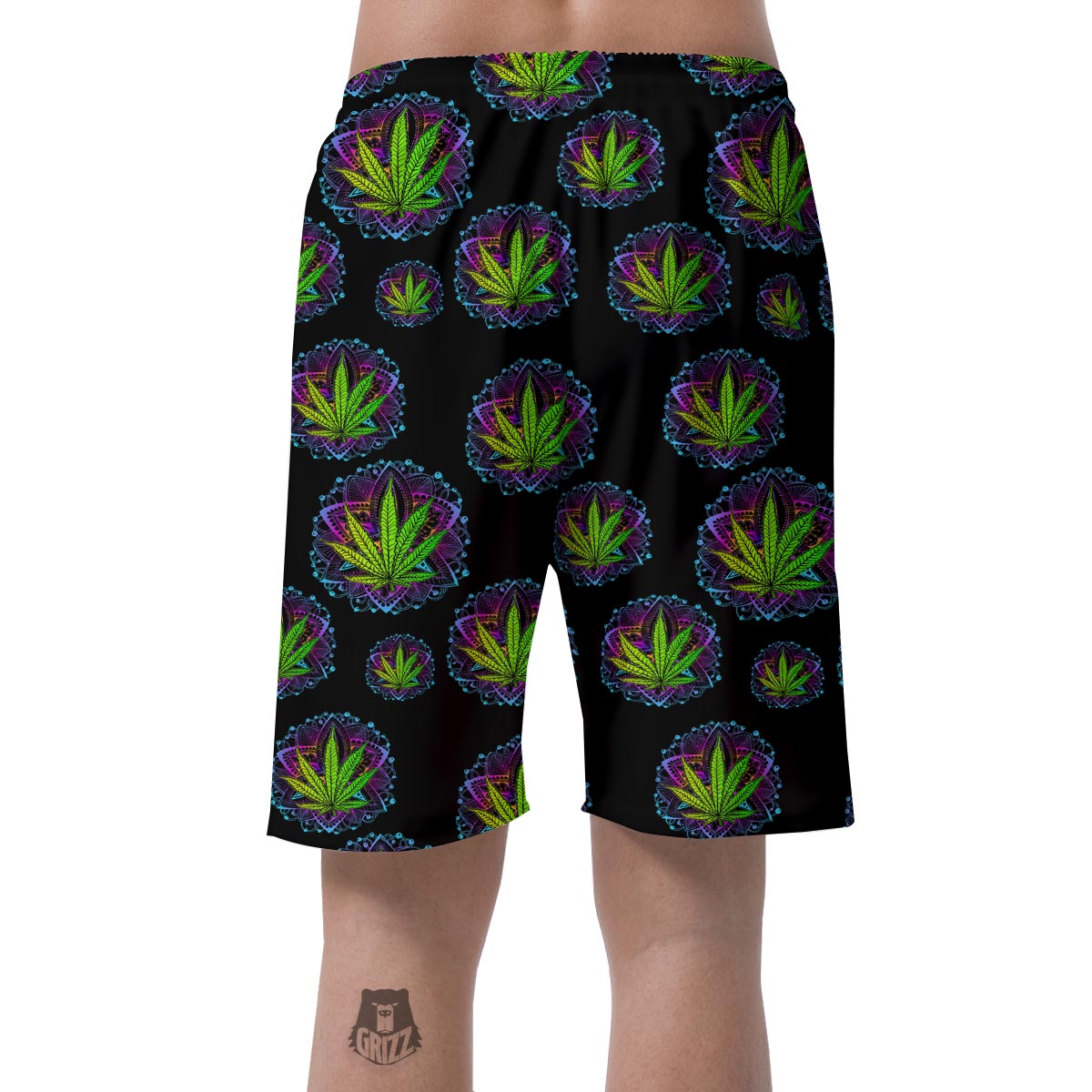 Weed Leaf Trippy Print Pattern Men's Shorts-grizzshop