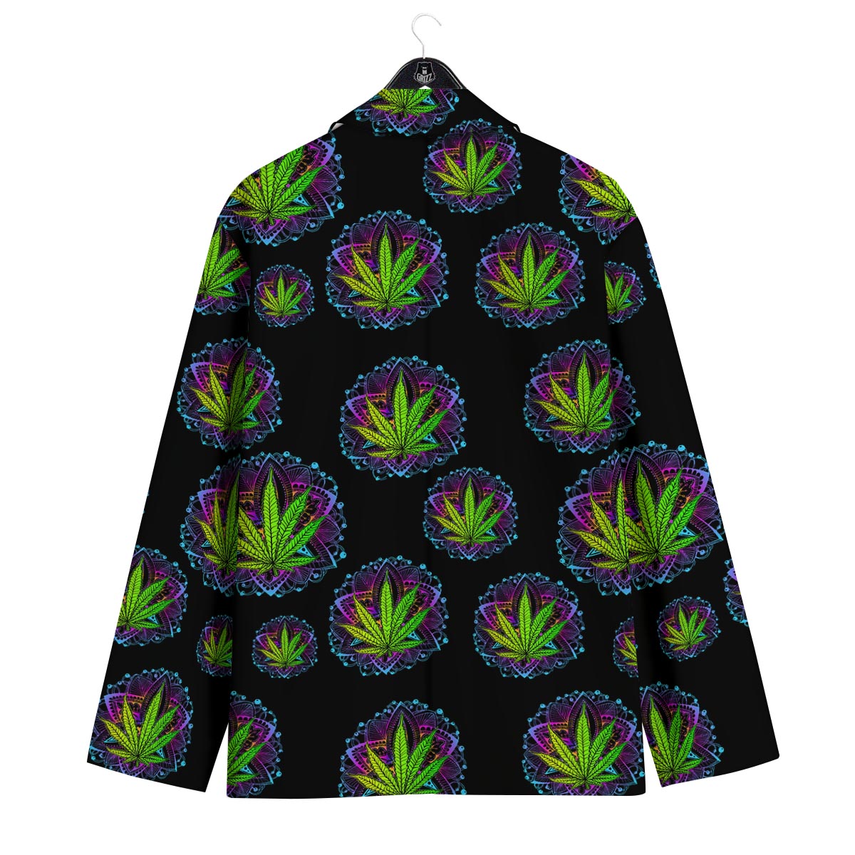 Weed Leaf Trippy Print Pattern Men's Sport Coat-grizzshop
