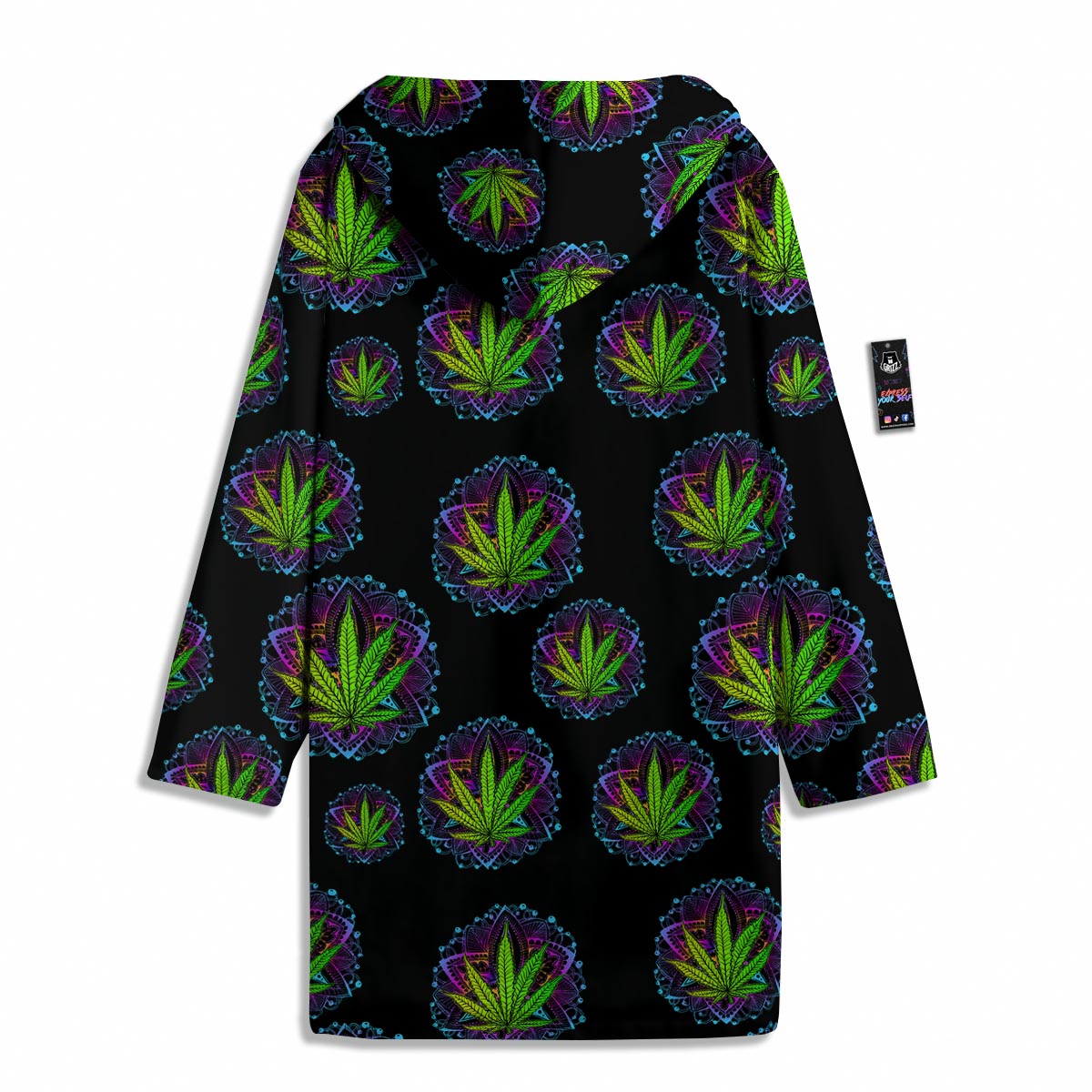 Weed Leaf Trippy Print Pattern Men's Windbreaker Jacket-grizzshop