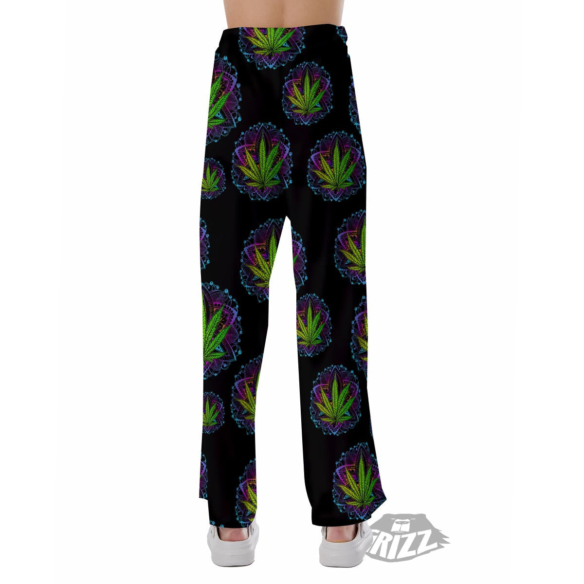 Weed Leaf Trippy Print Pattern Pajama Pants-grizzshop