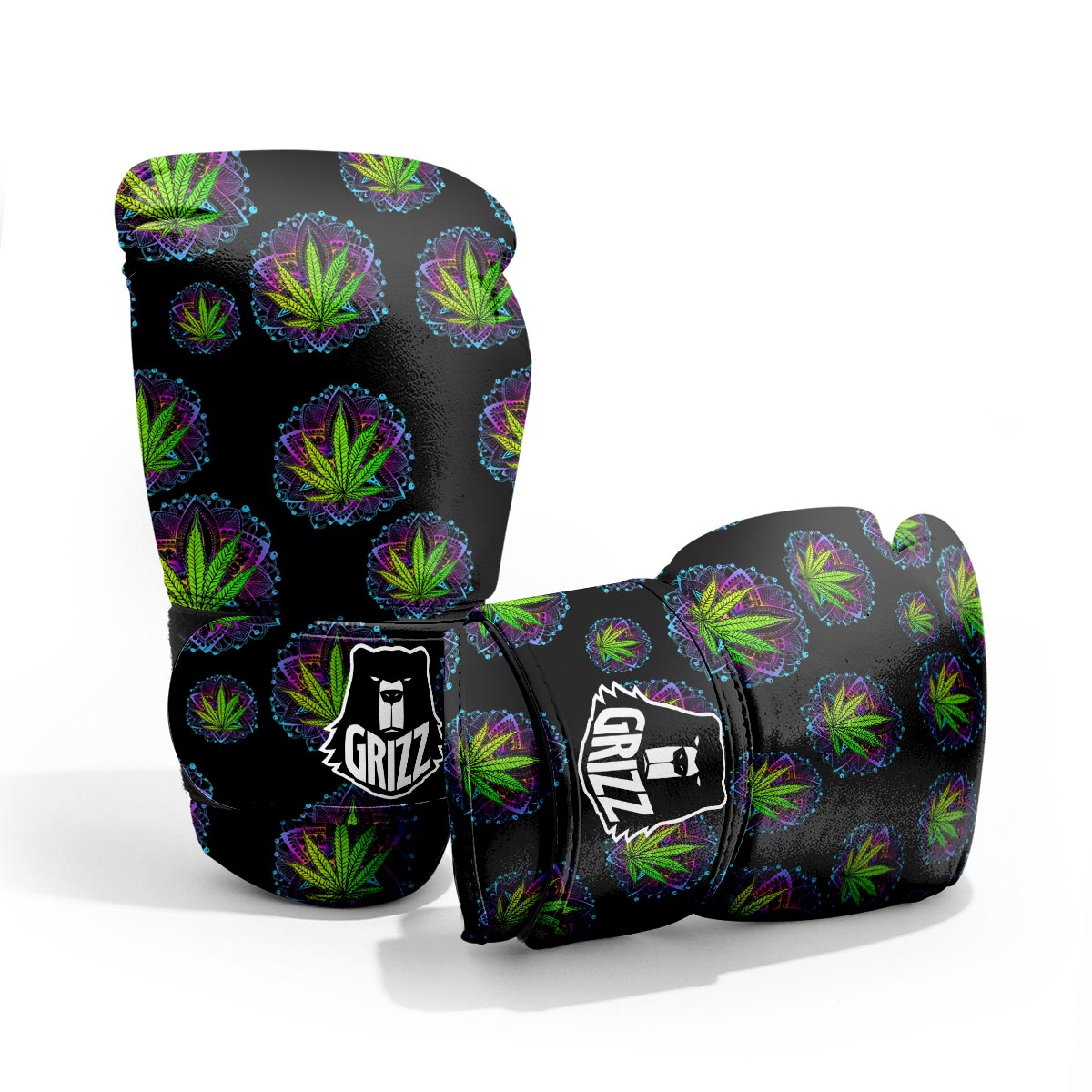 Weed Leaf Trippy Print Pattern Pro Boxing Glove