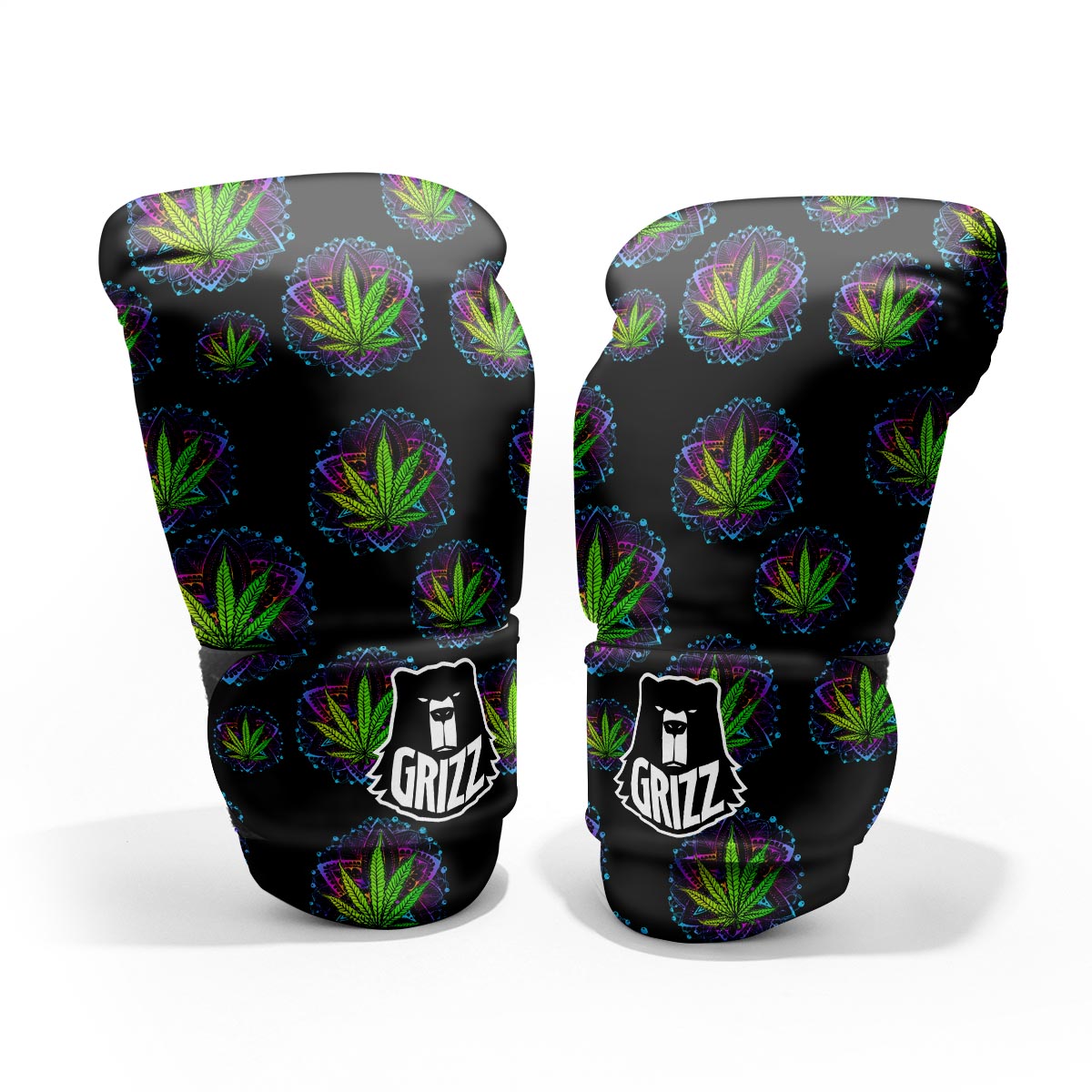 Weed Leaf Trippy Print Pattern Pro Boxing Glove