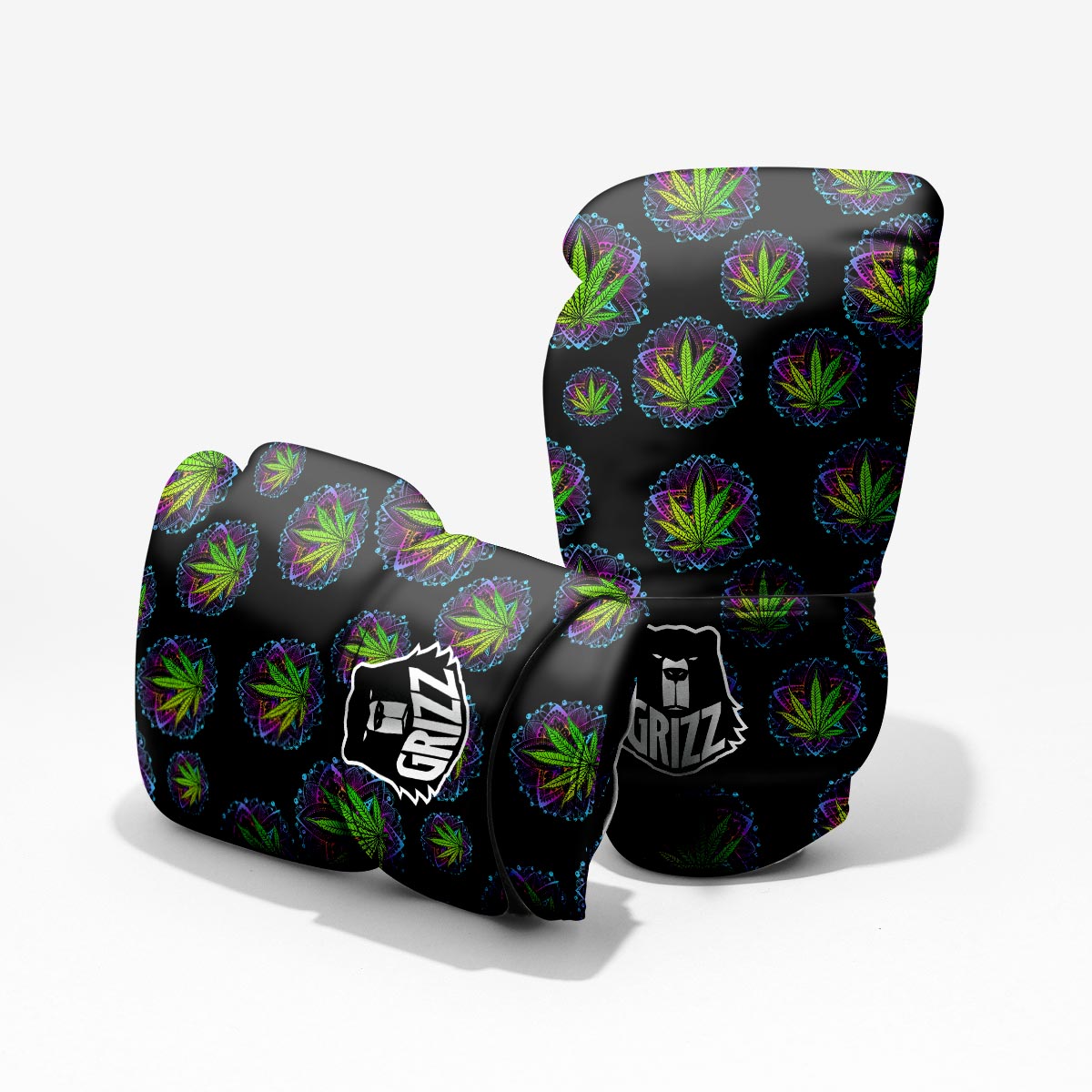 Weed Leaf Trippy Print Pattern Pro Boxing Glove